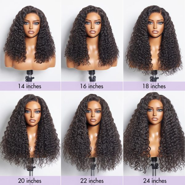 luvme hair 14 inch natural black curly 5x5 lace front wig human hair pre cut lace glueless 5x5 closure wig pre plucked for women 180 density