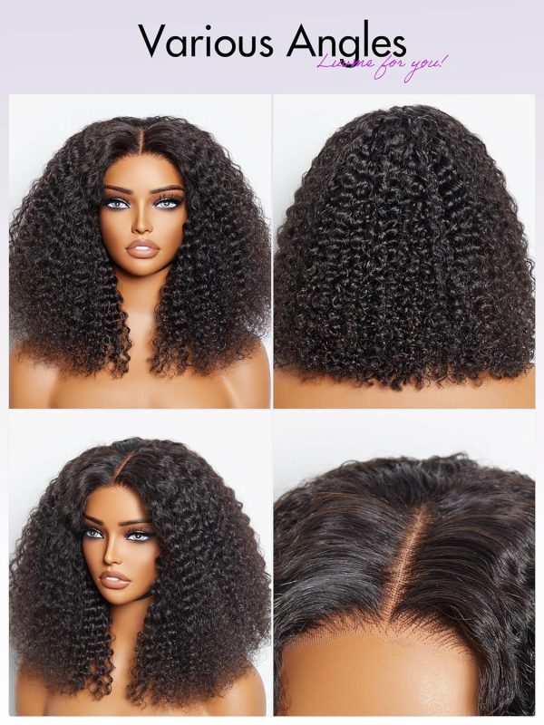 luvme hair 14″ kinky curly glueless human hair wig pre plucked pre cut 5x5 hd lace closure wigs ready to go short curly wigs for women