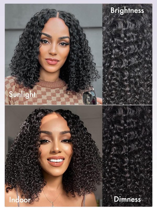 luvme hair 14″ kinky curly glueless human hair wig pre plucked pre cut 5x5 hd lace closure wigs ready to go short curly wigs for women