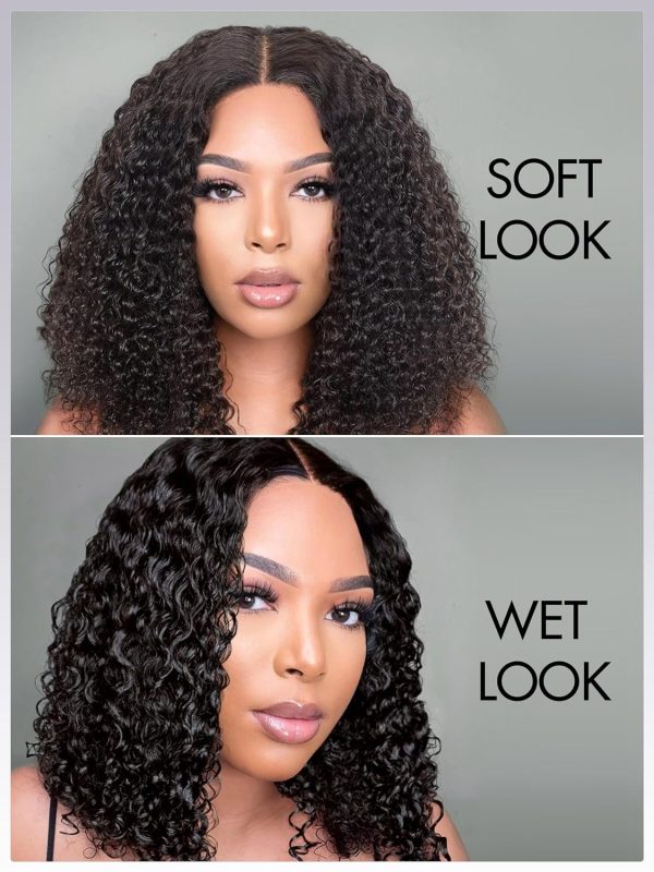 luvme hair 16" kinky curly glueless human hair wig pre plucked precut 5x5 hd lace closure wigs pre bleached ready to go middle part curly frontal lace wig for women