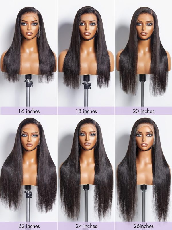 luvme hair 16” straight 360 full lace wig lace front wigs human hair 360 lace frontal glueless human hair wig pre plucked long straight black wig for women 180 density…