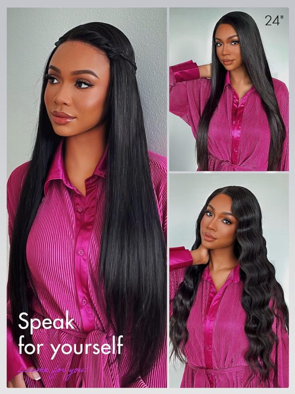 luvme hair 16” straight 360 full lace wig lace front wigs human hair 360 lace frontal glueless human hair wig pre plucked long straight black wig for women 180 density…