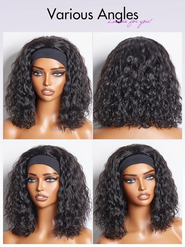 luvme hair loose deep wave headband wig human hair ready to go no lace glueless human hair wig with headband natural black short head band wigs beginners friendly 12 inch