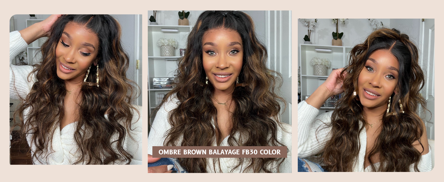 unice brown highlight body wave human hair weave 4 bundles 30 30 30 30 inches, brazilian remy hair ombre blonde human hair wavy weaves sew in fb30 piano color