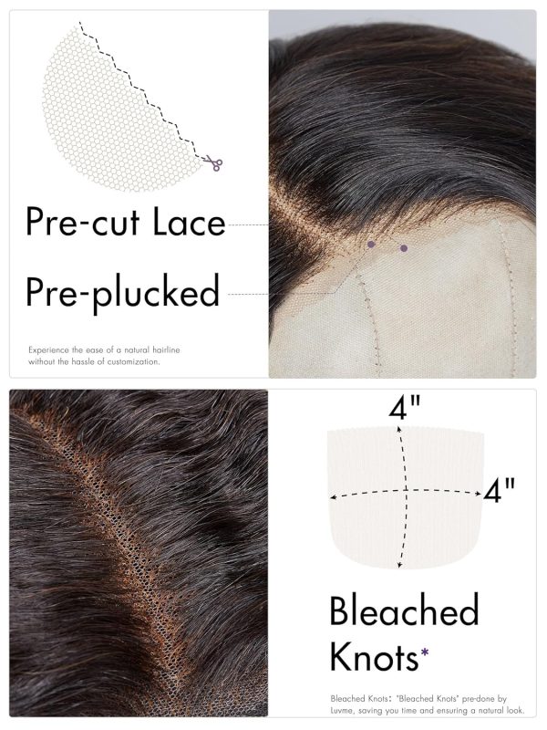 luvme hair roll curly side part bob wig human hair pre cut glueless 4x4 lace closure wig pre plucked 12 inch ready to go short wave wigs for women