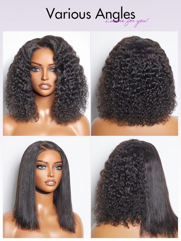 luvme hair wet and wavy | 12 inch water wave 4x4 closure lace glueless side part short wig 100% human hair