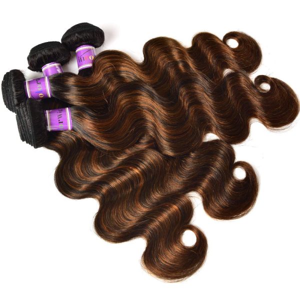 unice brown highlight body wave human hair weave 4 bundles 30 30 30 30 inches, brazilian remy hair ombre blonde human hair wavy weaves sew in fb30 piano color