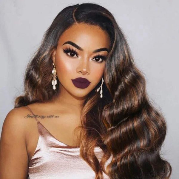 unice brown highlight body wave human hair weave 4 bundles 30 30 30 30 inches, brazilian remy hair ombre blonde human hair wavy weaves sew in fb30 piano color