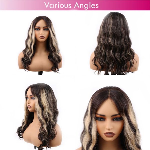 16 inch body wave vietnamese human hair lace wig with band pre plucked hd lace & adjustable notches & combs, long piano color #1b/27 wig 180% density for women