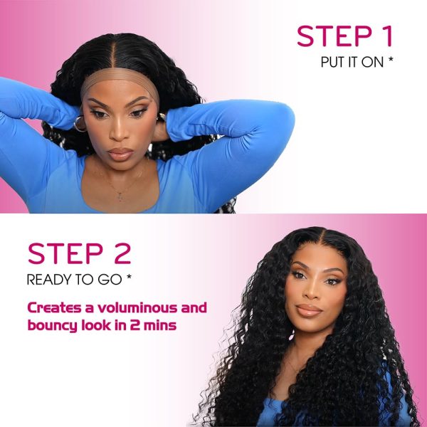 24 inch deep wave middle part vietnamese human hair hd lace closure wig 5x5 with adjustable notches at the back & secure combs, natural #1b color 180% density long wigs for women