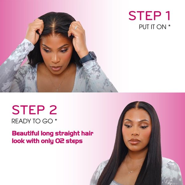 24 inch straight middle part vietnamese human hair hd lace frontal wig 13x4 with adjustable notches at the back & secure combs, natural #1b color wig 180% density