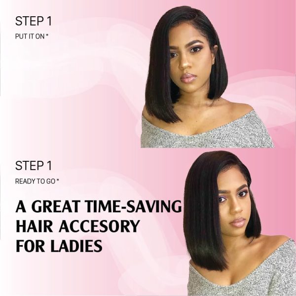 big g hair 10 inch yaki straight vietnamese human hair side part wig with adjustable straps & elastic band at the back & secure combs, natural #1b color invisible knots wig 180% density