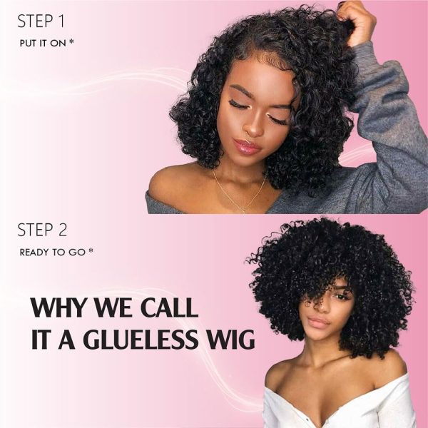 big g hair 9 inch curly pixie cut vietnamese human hair wig hd lace front wig 6x6 adjustable strap & parts at the back natural #1b color wig 180% density, ready to go out with black short wigs