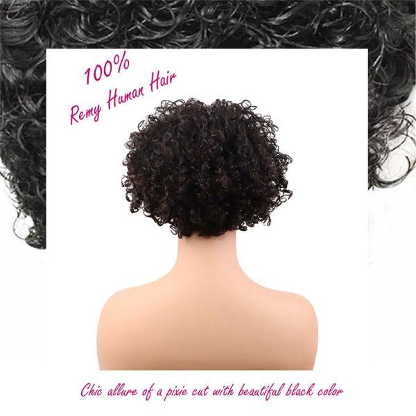 big g hair 9 inch curly pixie cut vietnamese human hair wig hd lace front wig 6x6 adjustable strap & parts at the back natural #1b color wig 180% density, ready to go out with black short wigs