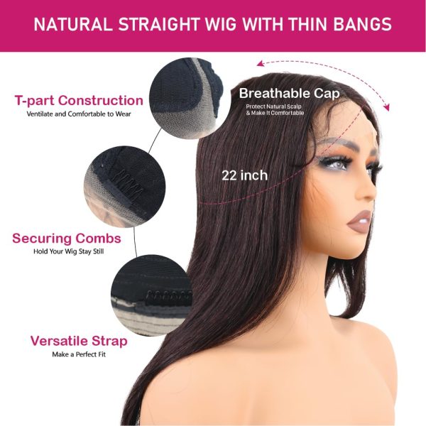 big g hair 16 inch natural straight side part virgin human hair wig with baby hair adjustable notches & strap at the back natural #1b color wig 180% density, ready to go out