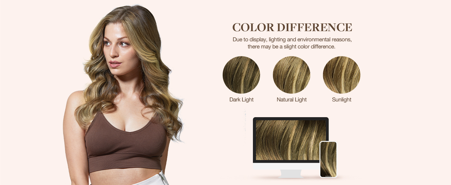 goo goo clip in hair extensions real human hair, remy human hair extensions clip ins for women, natural human hair, 3/8/613 balayage walnut brown to ash brown and bleach blonde