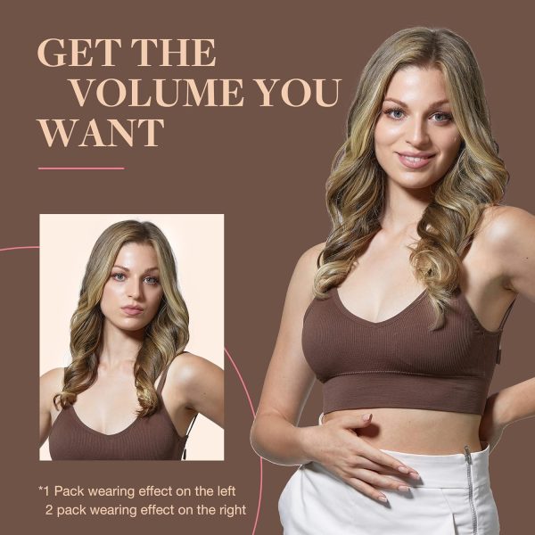 goo goo clip in hair extensions real human hair, remy human hair extensions clip ins for women, natural human hair, 3/8/613 balayage walnut brown to ash brown and bleach blonde