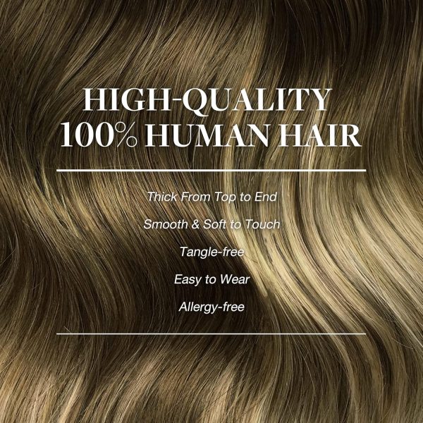 goo goo clip in hair extensions real human hair, remy human hair extensions clip ins for women, natural human hair, 3/8/613 balayage walnut brown to ash brown and bleach blonde