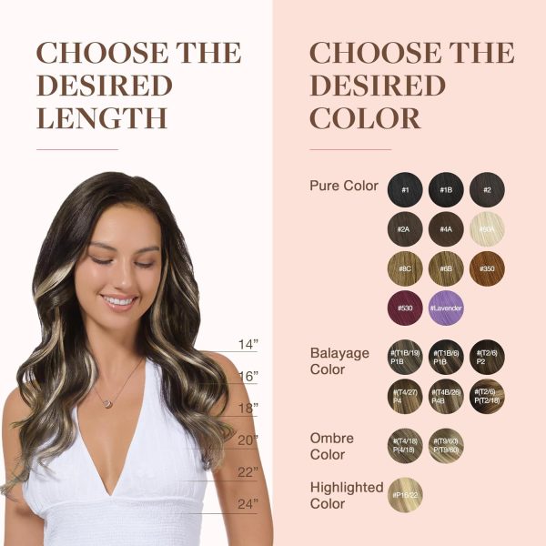 goo goo clip in hair extensions real human hair, remy human hair extensions clip ins for women, natural human hair, 4/18 balayage chocolate brown highlighted dirty blonde