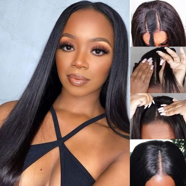 unice 10a straight u part wig human hair wigs for women brazilian virgin hair glueless upart wig beginger friendly no glue no sew in 150% density 18inch