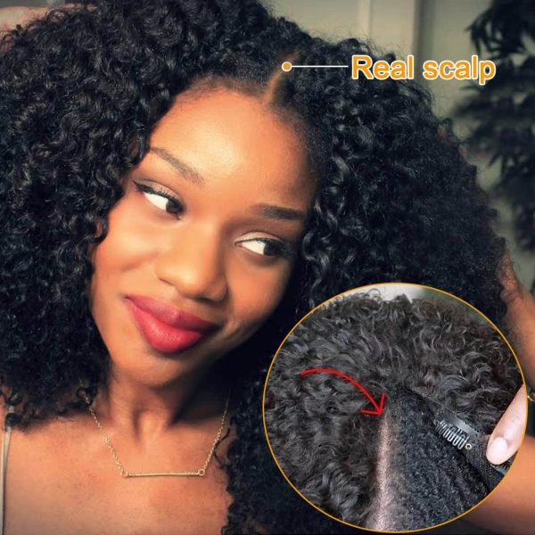 unice curly v part wig human hair no leave out 180% density upgrade u part wigs with clips glueless wig human hair for women beginner friendly no lace no glue no sew in