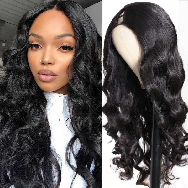 unice hair body wave u part wig human hair for women 12a brazilian hair wear and go glueless human hair wig wavy upart wig beginner friendly 180% density natural color