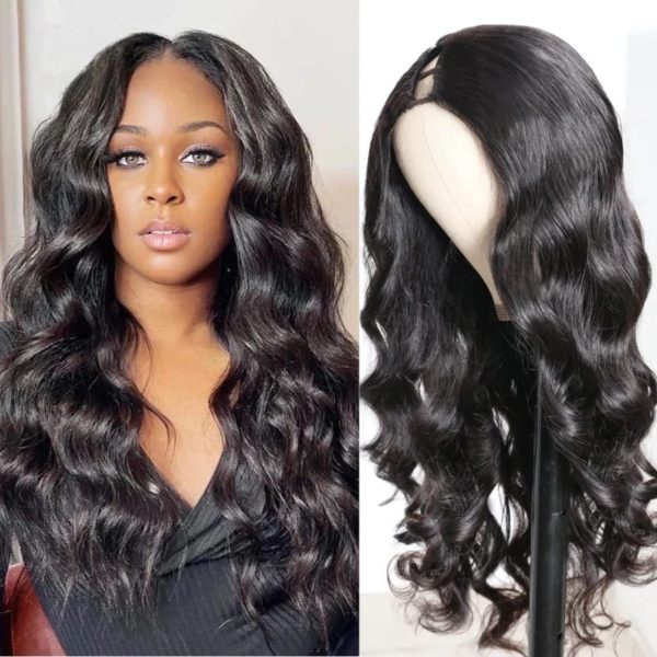 unice hair body wave u part wig human hair for women 12a brazilian hair wear and go glueless human hair wig wavy upart wig beginner friendly 180% density natural color