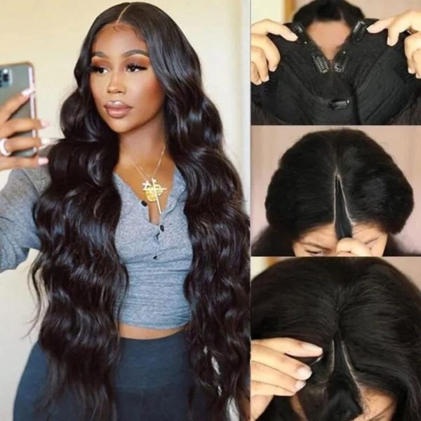 unice v part wigs human hair body wave upgrade glueless human hair v part clip in wigs no leave out, no glue, no sew in, beginner friendly