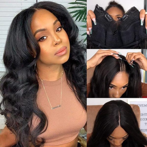 unice v part wigs human hair body wave upgrade glueless human hair v part clip in wigs no leave out, no glue, no sew in, beginner friendly